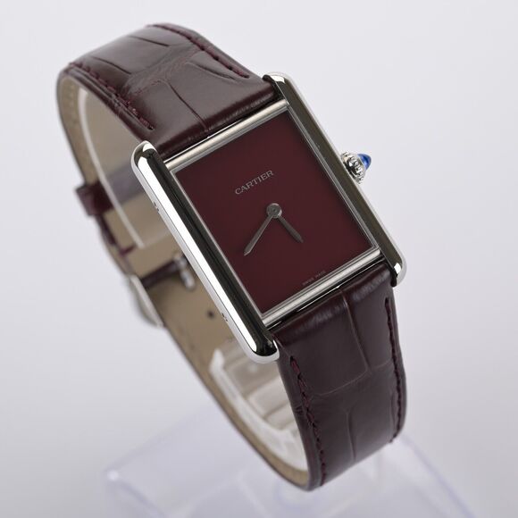 2024 Cartier Tank Must Large WSTA0054 Red Burgundy 26mm Men's Watch Full Set - Picture 9 of 11